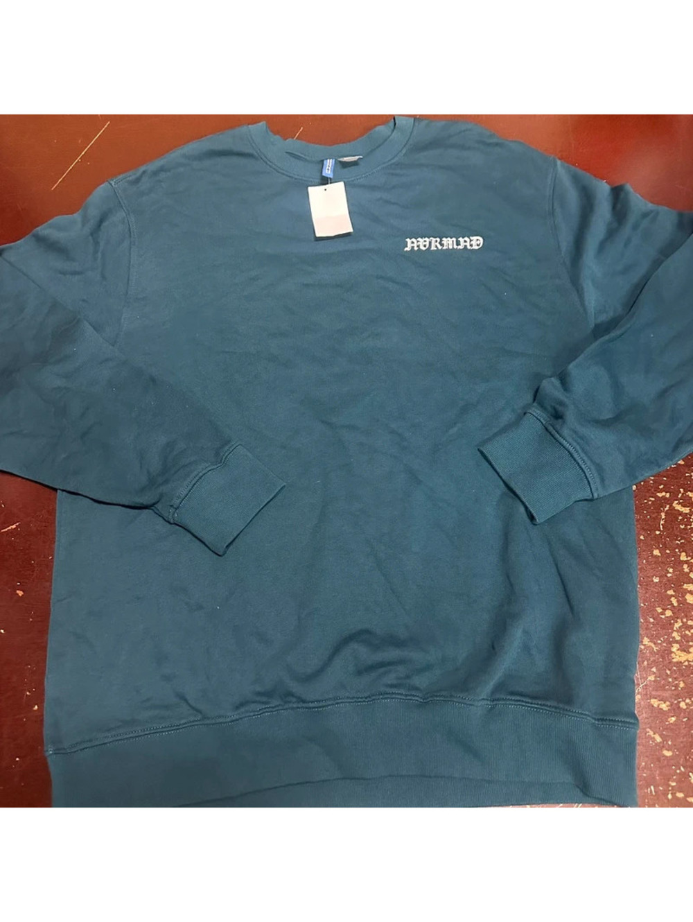 H&M Green never mind men’s pullover crewneck sweatshirt XL